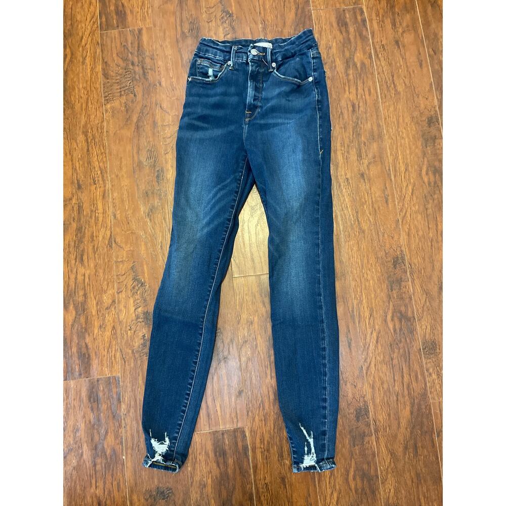 Good American Good Waist Distressed Hem jeans Size 2